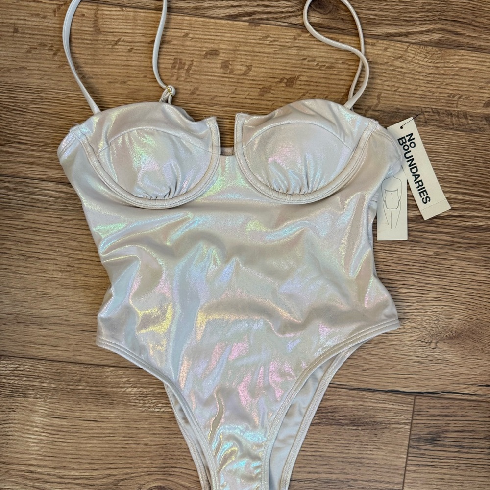 No Boundaries Iridescent Pearl One-Piece Swimsuit